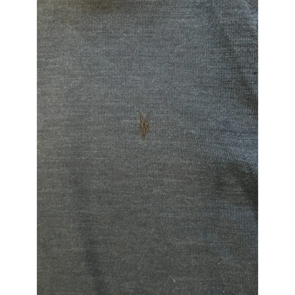 All saints New Sweater Adult Sz XLMerino Wool Blue Crew‎ Neck Long Sleeve Logo
